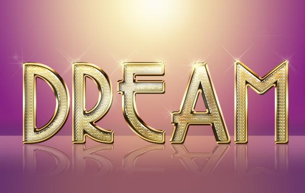 Photoshop设计制作镶钻石的黄金字