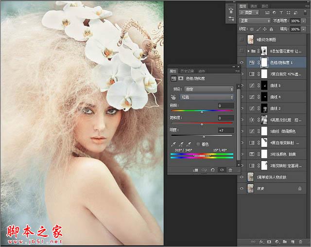 Photoshop为室内偏暗美女调制出梦幻的暖色调