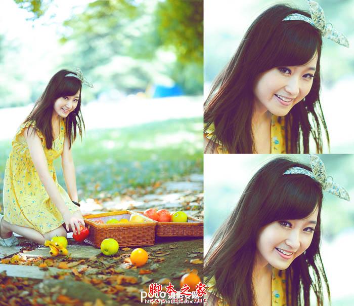 Photoshop为初夏树荫下的美女图片增加清爽的阳光色