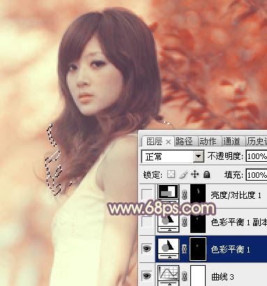 Photoshop将外景人物图片打造出小清新橙红色效果