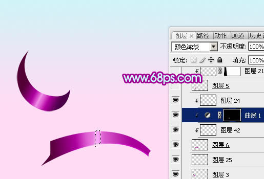 Photoshop制作可爱逼真的折叠紫色塑胶彩带文字