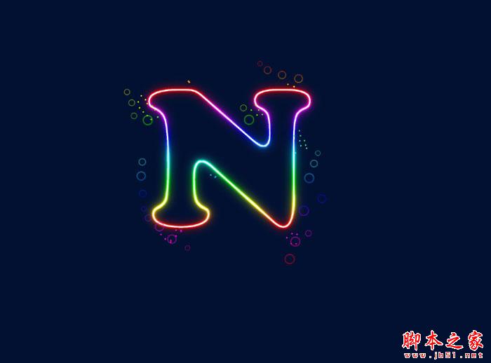 PS设计打造出漂亮的泡泡紫色霓虹文字