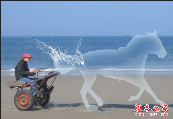 PS将奔跑的马制作成逼真的水马效果