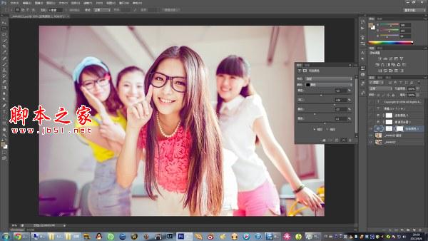 Photoshop为室内人像调出流行的淡紫色