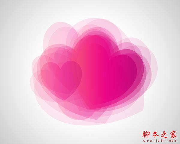 PS制作梦幻浪漫的抽象重叠心形