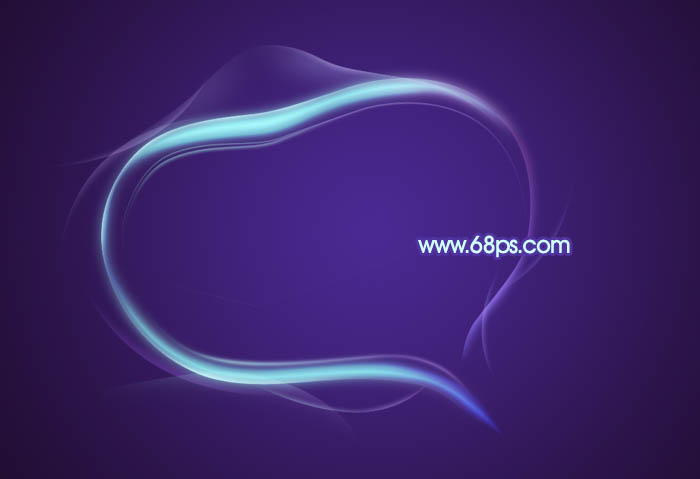 Photoshop制作带有光斑的梦幻蓝紫色光束心形
