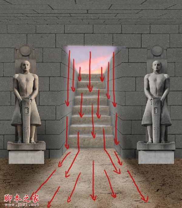 Photoshop制作逼真的古老神秘的法老古墓入口