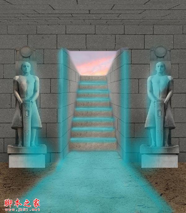 Photoshop制作逼真的古老神秘的法老古墓入口
