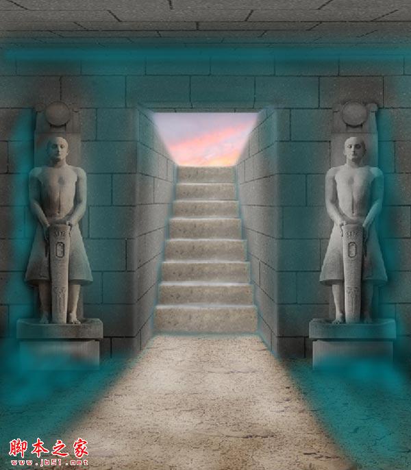 Photoshop制作逼真的古老神秘的法老古墓入口