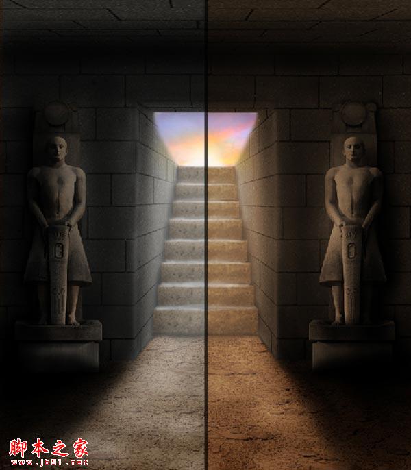 Photoshop制作逼真的古老神秘的法老古墓入口