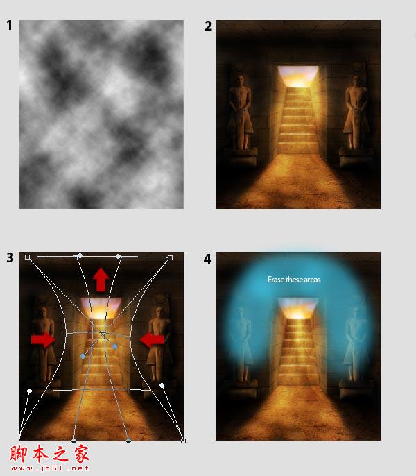 Photoshop制作逼真的古老神秘的法老古墓入口