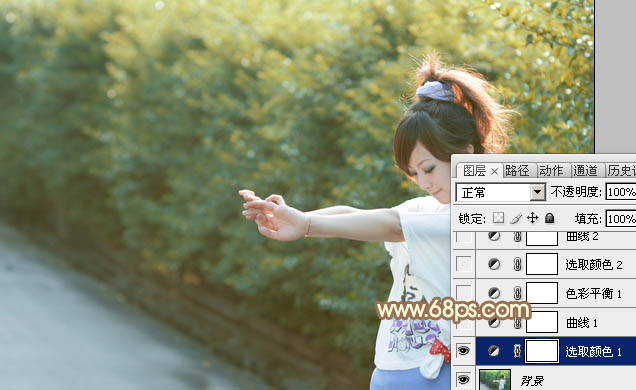 Photoshop给外景人物图片打造出柔美的秋季棕黄色