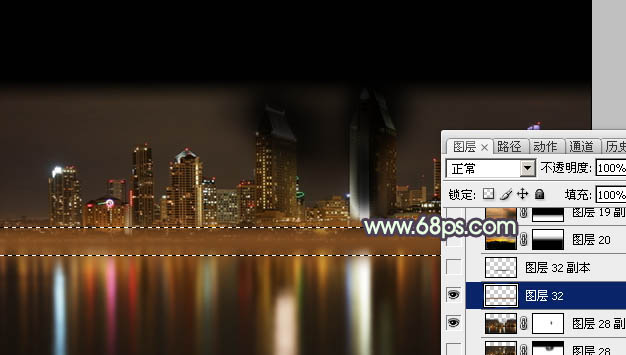 Photoshop合成制作站在拱桥上的华丽夜景婚片
