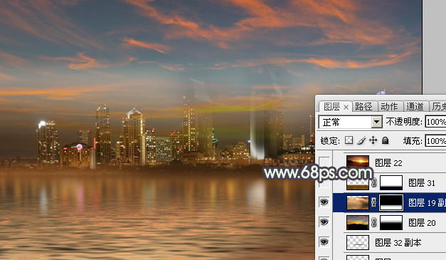 Photoshop合成制作站在拱桥上的华丽夜景婚片