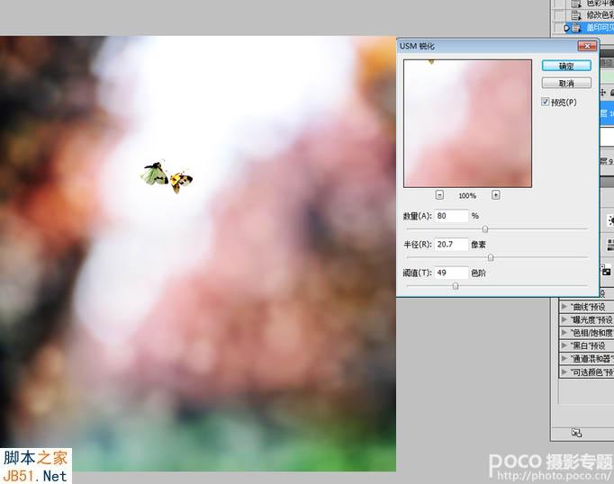 PS为飞舞的蝴蝶加上绚丽的光斑背景