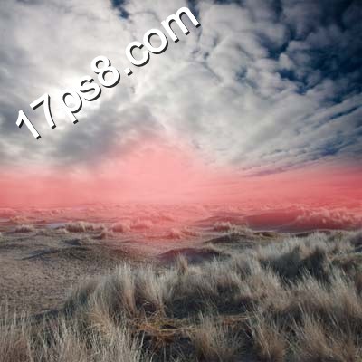 photoshop合成行人在暗黑风格草地行走的场景