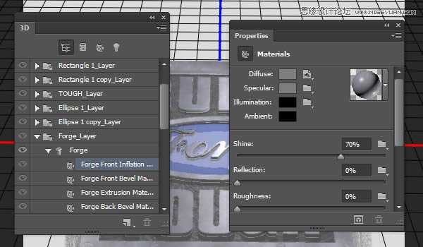 Photoshop制作3D立体金属字教程