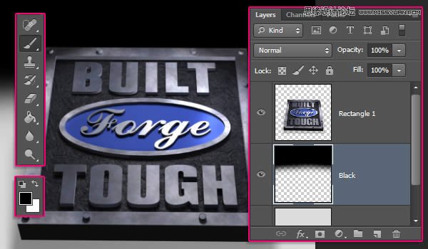 Photoshop制作3D立体金属字教程