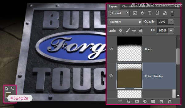 Photoshop制作3D立体金属字教程