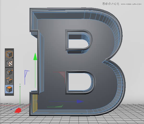 Photoshop结合C4D制作三维立体艺术字母B