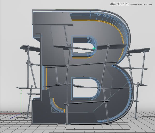 Photoshop结合C4D制作三维立体艺术字母B