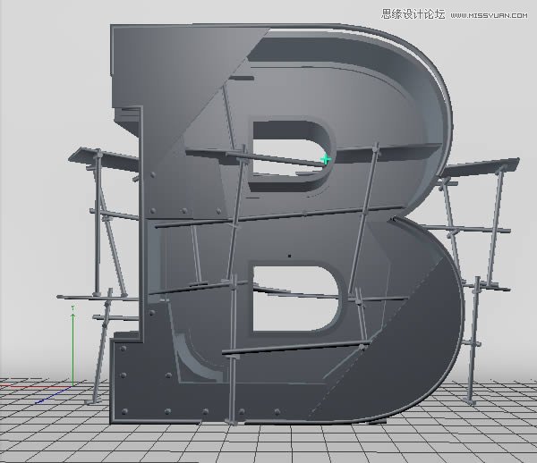 Photoshop结合C4D制作三维立体艺术字母B