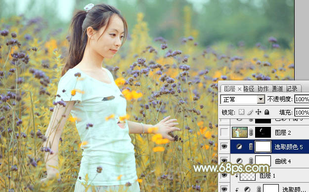 PhotoshopΪҰ���е���Ů����С���µķۻ�ɫ