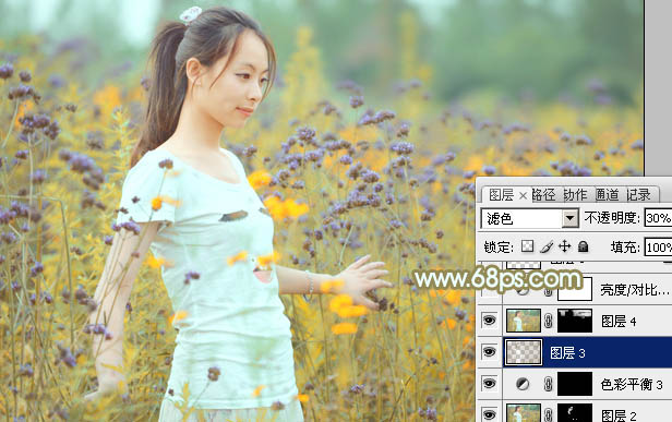 PhotoshopΪҰ���е���Ů����С���µķۻ�ɫ