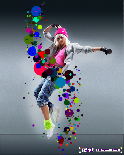 PS利用画笔工具打造炫彩舞者效果