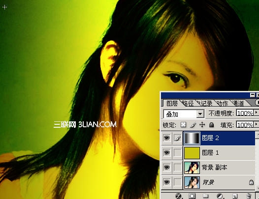 Photoshop快速将明星照片打造浪漫温馨青黄色效果