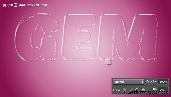 Photoshop设计打造出通透泡泡紫色宝石字