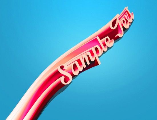 PS打造超漂亮的红色拖尾立体字 