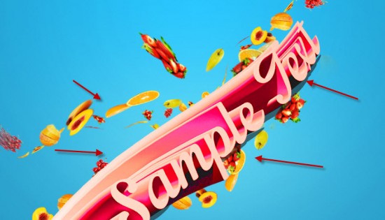 PS打造超漂亮的红色拖尾立体字 