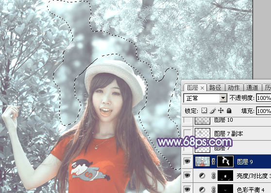 Photoshop将外景人物图片打造柔美的淡调青色