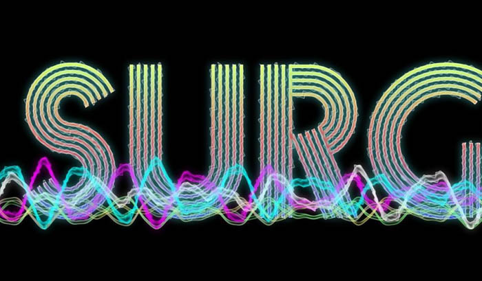 Photoshop利用滤镜及图层样式制作绚丽的波纹字