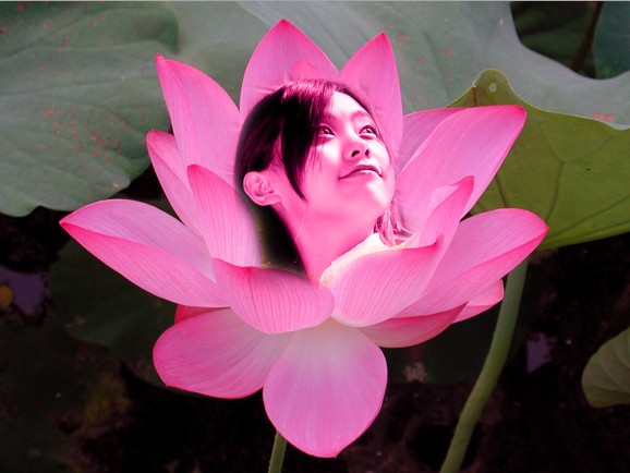 photoshop制作绚丽的花中少女效果合成图教程”