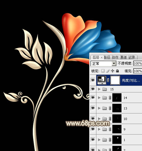 Photoshop�����һ�仪���Ĳ�ɫˮ������