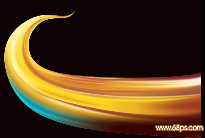 Photoshop设计制作出绚丽的飞翔金色叠加光束