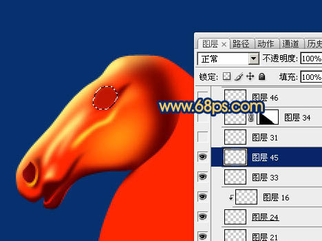 Photoshop制作精致的金色马头