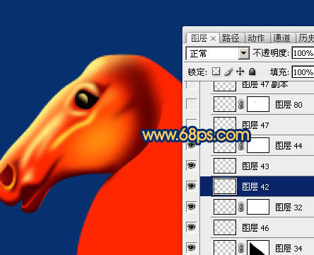 Photoshop制作精致的金色马头