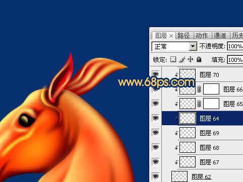 Photoshop制作精致的金色马头