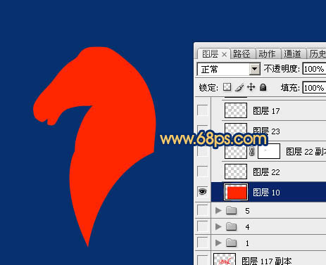 Photoshop制作精致的金色马头