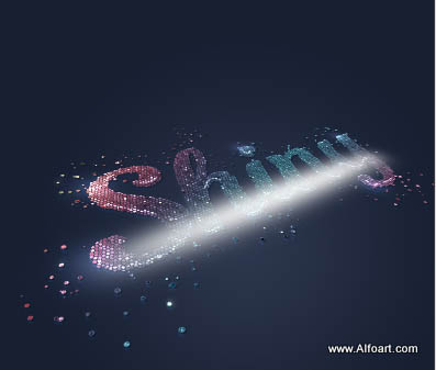 Photoshop设计制作非常绚丽的彩块透视字