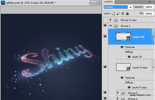 Photoshop设计制作非常绚丽的彩块透视字