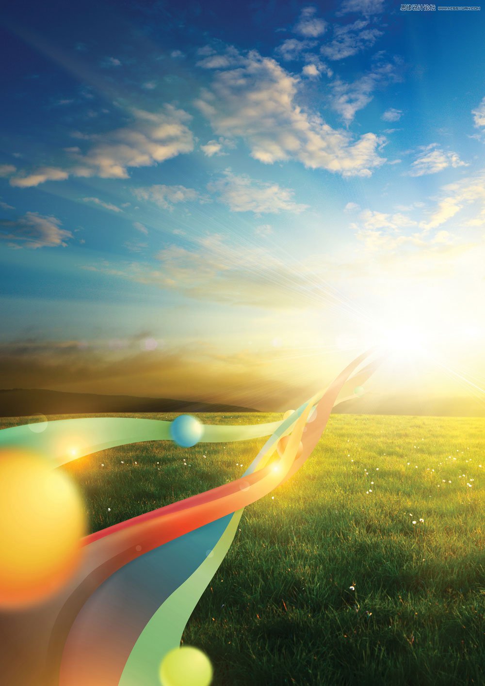 Photoshop为夏季田野打造出梦幻蒙太奇场景