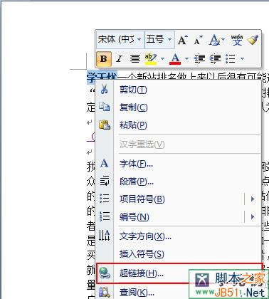 word2003外部超链接怎么做