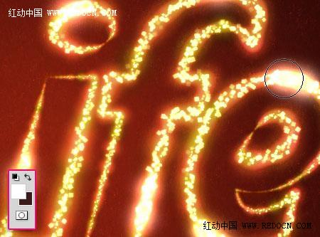 ps利用画笔及描边路径制作漂亮的火花字