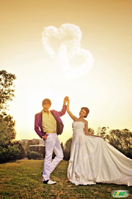 Photoshop为傍晚逆光婚纱照后期处理技巧