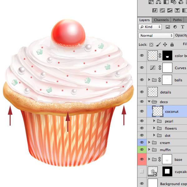PS鼠绘制做一个甜美的奶油蛋糕