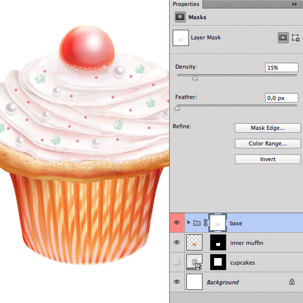 PS鼠绘制做一个甜美的奶油蛋糕